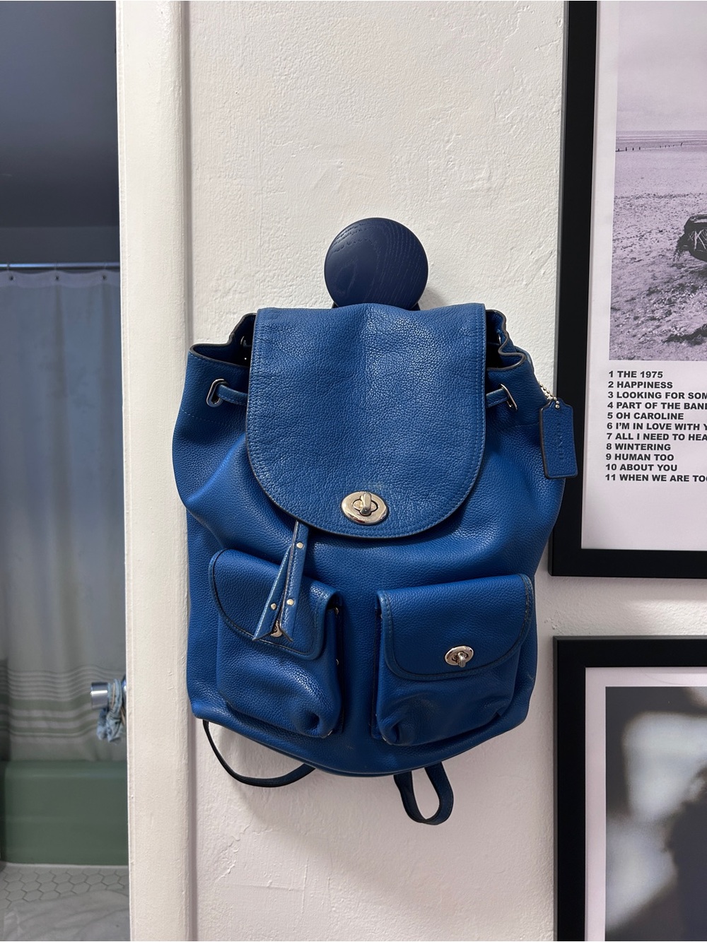 Coach Classic Blue Leather Backpack